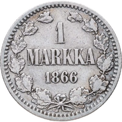 купить 1 марка 1866 S Российская Финляндия