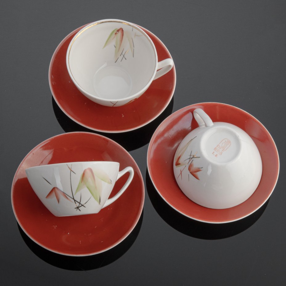 Сервиз чайный "Sakta" (Сакта) в терракотовой гамме на 12 персон (28 ...