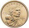 Купить США 1 доллар (dollar) 2000 Sacagawea dollar (Сакагавея доллар - парящий орёл) знак монетного двора "D" - Денвер