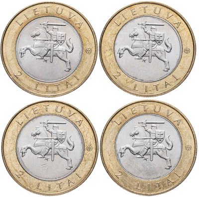 купить Литва. Набор №5 (4 монеты. 4 биметалла) 2 лита 2013