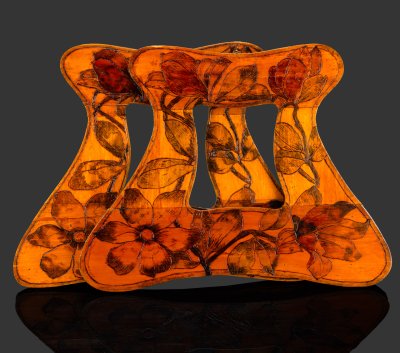 купить Рамы настенные парные с цветочным декором в стиле модерн, дерево, выжигание, тонировка, Российская империя, 1900-1910 гг.