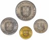 Купить Португалия набор из 4-х монет (25, 5, 2,5 и 1 эскудо) 1982 "Чемпионат мира по хоккею на роликах"