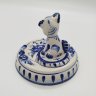 Купить Пепельница с собакой, фарфор, роспись, Шекма-Гжель (Шевлягинский завод специальной керамики), СССР, 1993-2013 гг.