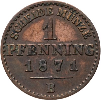 купить Германия, Пруссия 1 пфенниг 1871