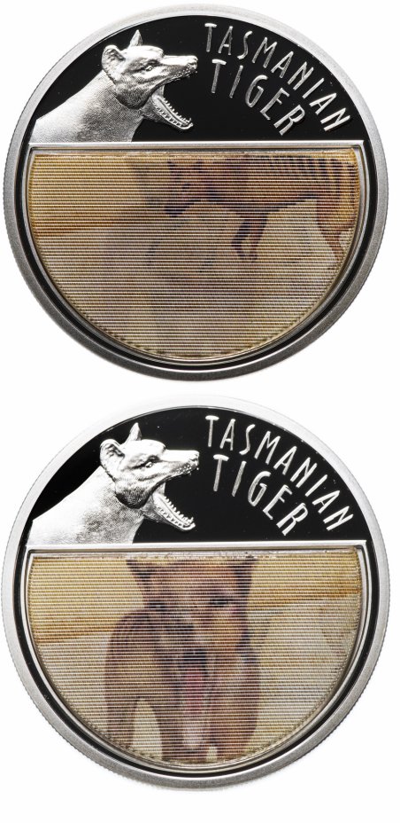 купить Остров Ниуэ 5 долларов 2011 "Тасманийский тигр", в футляре с сертификатом