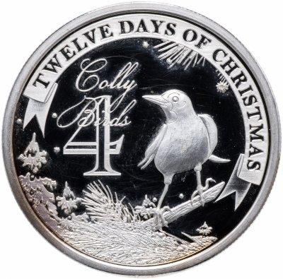 купить Остров Ниуэ 2 доллара 2009 "12 дней рождества: день 4-й. Певчие дрозды"