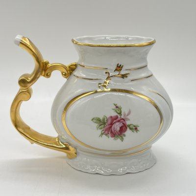 купить Поильник с фигурной ручкой и цветочным декором, фарфор, золочение, деколь, Чехословакия, 1980-1990 гг.