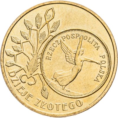 купить Польша 2 злотых 2007 "История польского злотого - Ника на 5 злотых 1928 года"