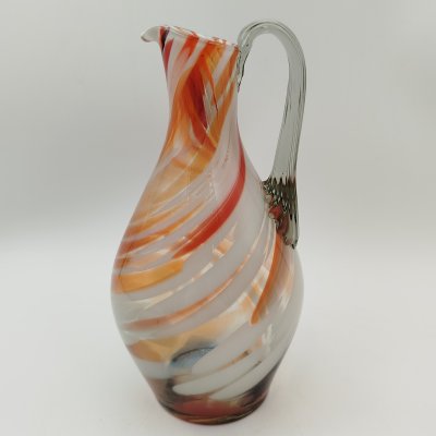 купить Кувшин с декором виде цветных полос, цветное стекло, гутная техника, СССР, 1970-1980 гг.