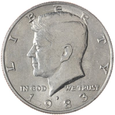 купить США 50 центов (1/2 доллара, half dollar) 1983 Р Kennedy Half Dollar (Кеннеди) знак монетного двора "Р"