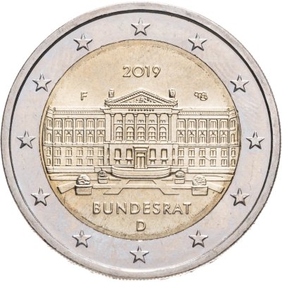 купить Германия 2 евро 2019 F "70 лет Бундесрату"