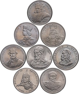 купить Польша набор юбилейных монет 50-500 злотых 1979-1989 (8 штук) Короли