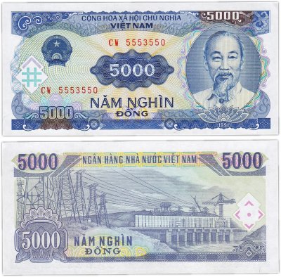 купить Вьетнам 5000 донг 1991 (Pick 108а)