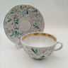 Купить Пара чайная «Горошек», автор росписи Л.И. Григорьева, автор формы «Тюльпан» С.Е. Яковлева, фарфор, роспись, золочение, Ленинградский фарфоровый завод (ЛФЗ), СССР, 1960-1970 гг.