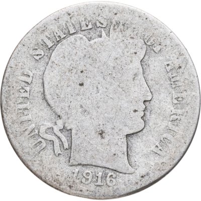 купить США 10 центов (дайм, one dime) 1916 Barber Dime Без отметки монетного двора