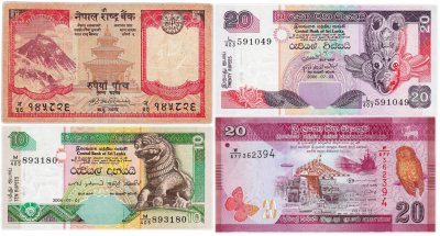 купить Непал из 4 банкнот 5, 10, 50 рупий 2004-2021