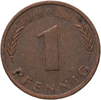 купить Германия (ФРГ) 1 пфенниг 1974 D