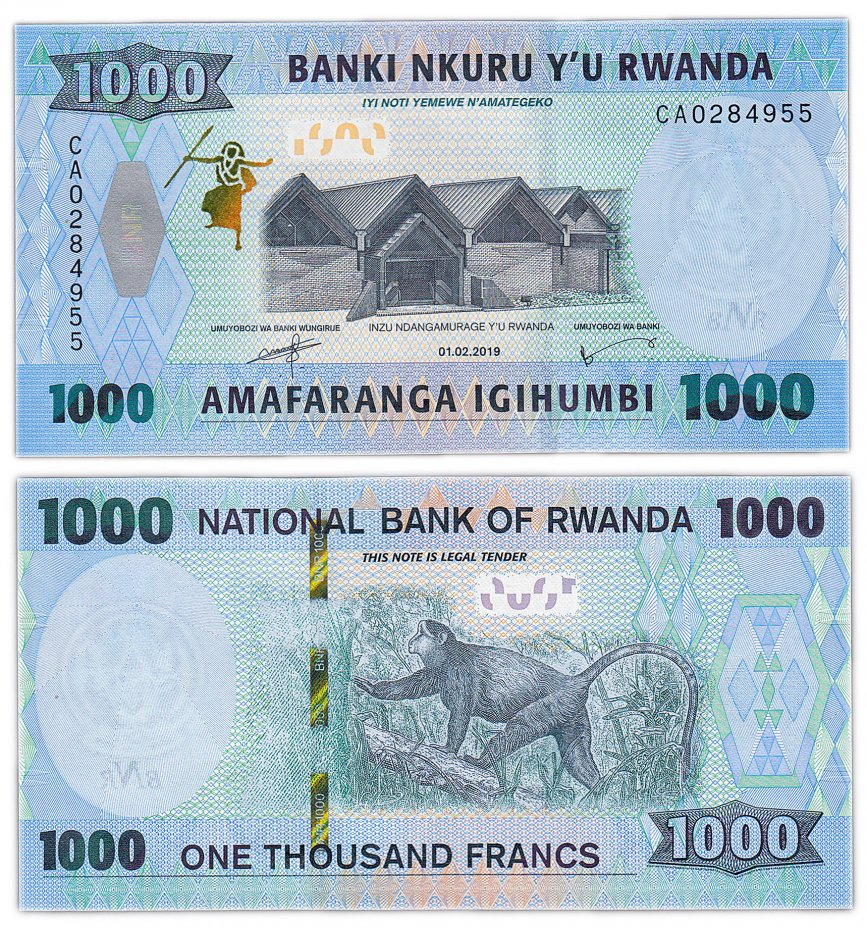 купить Руанда 1000 франков 2019 (Pick **)