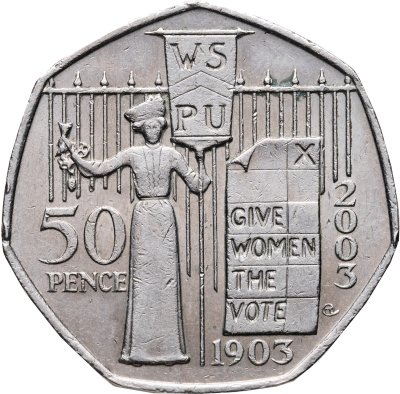 купить Великобритания 50 пенсов (pence) 2003 "100 лет женскому социально-политическому союзу (WSPU)"