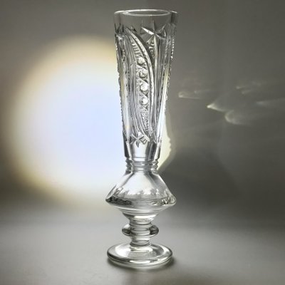 купить Ваза (кубок) с резным растительным декором, хрусталь, алмазная грань, СССР, 1970-1990 гг.