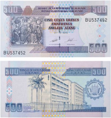 купить Бурунди 500 франков 2013 ПРЕСС
