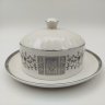 Купить Маслёнка с растительным декором, фаянс, деколь, Enoch Wedgwood (Tunstall) Ltd., Великобритания, 1960-1980 гг.