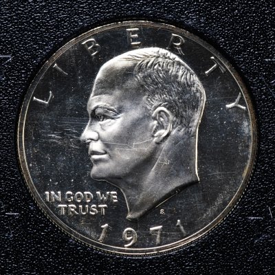 Купить США 1 dollar (доллар) 1971 "S" доллар Эйзенхауэра (в футляре)