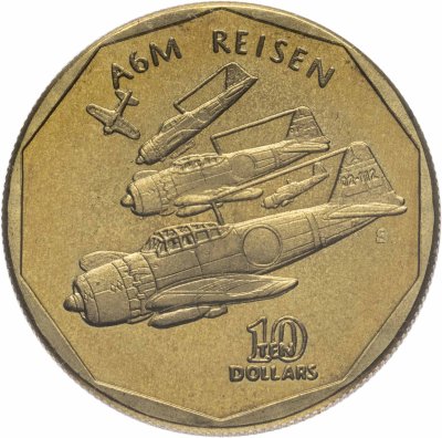 купить Маршалловы острова 10 долларов 1991 "самолет A6M REISEN"
