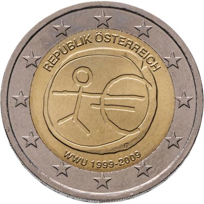 купить Австрия 2 евро 2009 "10 лет Экономическому и валютному союзу"