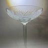 Купить Конфетница (креманка) на высокой ножке с геометрическим декором, стекло, алмазная грень, СССР, 1970-1990 гг.