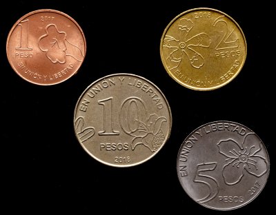 купить Аргентина, комплект из 4-х монет 1, 2, 5 и 10 песо 2017-2018 Флора