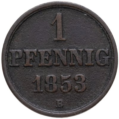 купить Германия, Ганновер 1 пфенниг (pfennig) 1853