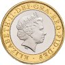 Купить Великобритания 2 фунта (pounds) 2001 "Столетие трансатлантическому радио" пьефорт