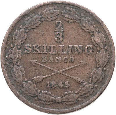купить Швеция 2/3 скиллинга банко (skilling banco) 1845