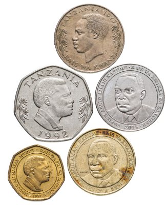 купить Танзания набор монет 1977-2014 (5 штук)