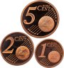 Купить Монако  2005 набор из 3-х монет евро центов пруф в футляре
