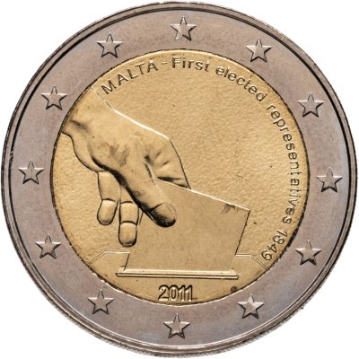 купить Мальта 2 euro (евро) 2011 "Первые избранные представители совета Мальты 1849 года"