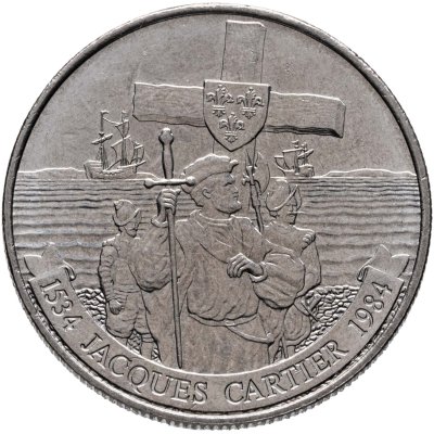 купить Канада 1 доллар (dollar) 1984 "450 лет с момента открытия Гаспе. Жак Картье"