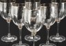 Купить Набор бокалов для вина с рельефным декором на 6 персон, хрусталь, золочение, Европа, 1990-2010 гг.