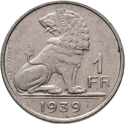 купить Бельгия 1 франк 1939 фламандская версия (België - Belgique)