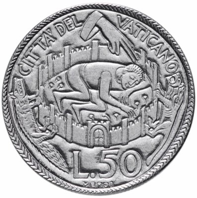 купить Ватикан 50 лир (lire) 1975 "Лето Господне"