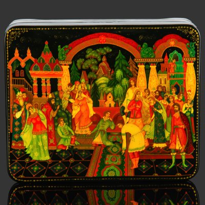 купить Шкатулка "Садко", автор А. Котов, папье-маше, роспись, лак, Палех, СССР, 1970-1990 гг.