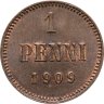 Купить 1 пенни (penni) 1909 Российская Финляндия