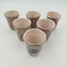 Купить Набор из 6-ти стопок с цветочным декором, керамика, роспись, СССР, 1970-1990 гг.