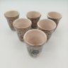 Купить Набор из 6-ти стопок с цветочным декором, керамика, роспись, СССР, 1970-1990 гг.
