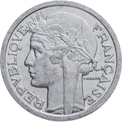 купить Франция 2 франка (francs) 1944 REPUBLIQUE FRANÇAISE Без отметки монетного двора