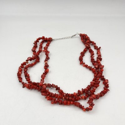 купить Бусы, состоящие из трех ниток, натуральный коралл, сплав металлов, СССР, 1970-1990 гг.