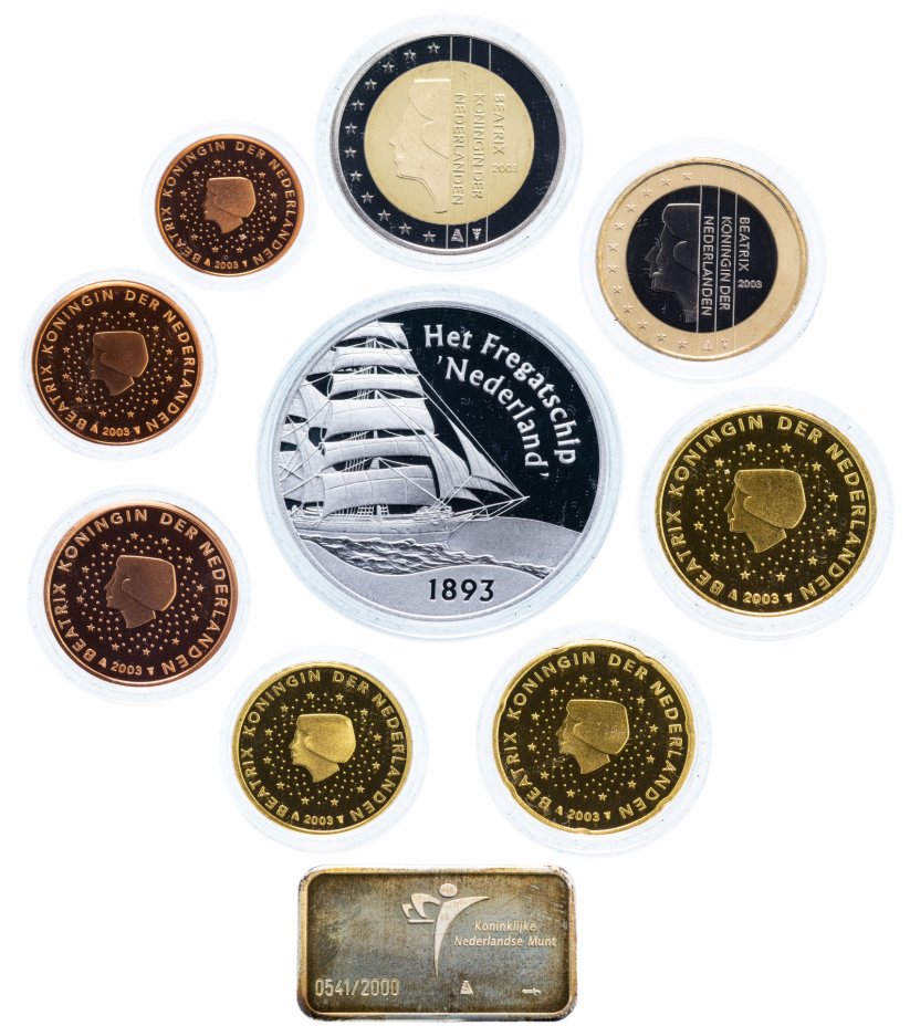 купить Нидерланды набор монет 2003 Proof (8 монет + жетон)