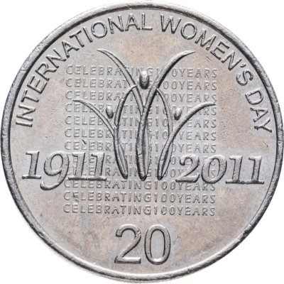 купить Австралия 20 центов (cents) 2011 100 лет Международному женскому дню