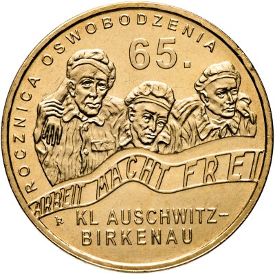 купить Польша 2 злотых 2010 "65 лет освобождения концлагеря Аушвиц-Биркенау"